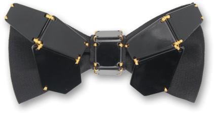 Geometry Butterfly In Gold Line Black Bow Tie - Belt (595x595), Png Download