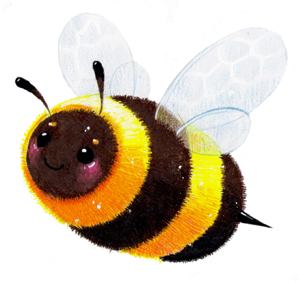 Cute Honey Bee Png Download - Kawaii Cute Bees (500x464), Png Download