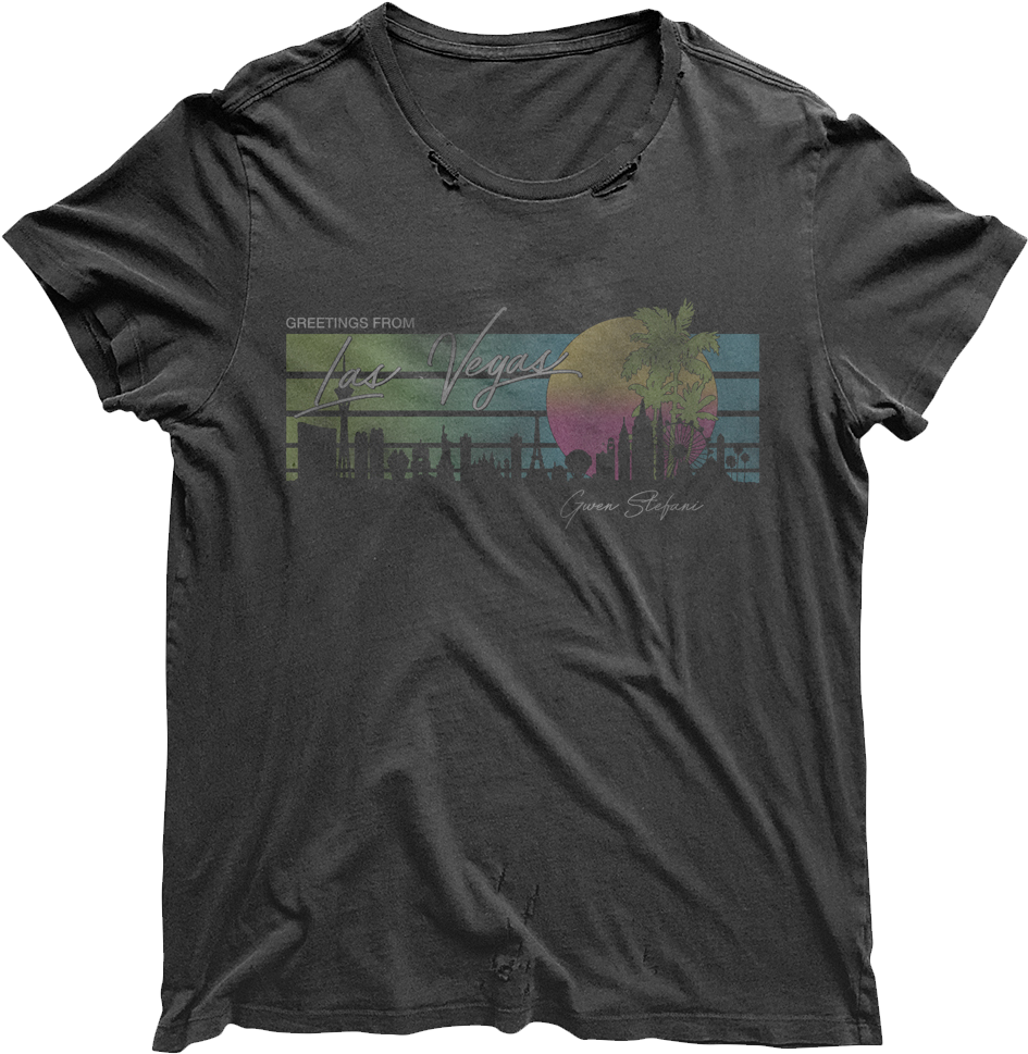 Vegas Skyline Distressed Tee - Distressed Tee (1200x1200), Png Download