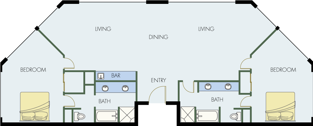 Floorplans - Mgm Skyline Marquee Suite Floor Plan (1050x700), Png Download