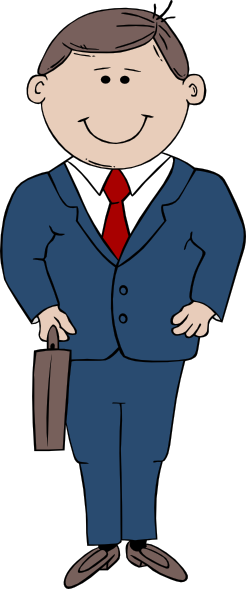 Big Clip Art At - Cartoon Man In Suit (246x589), Png Download