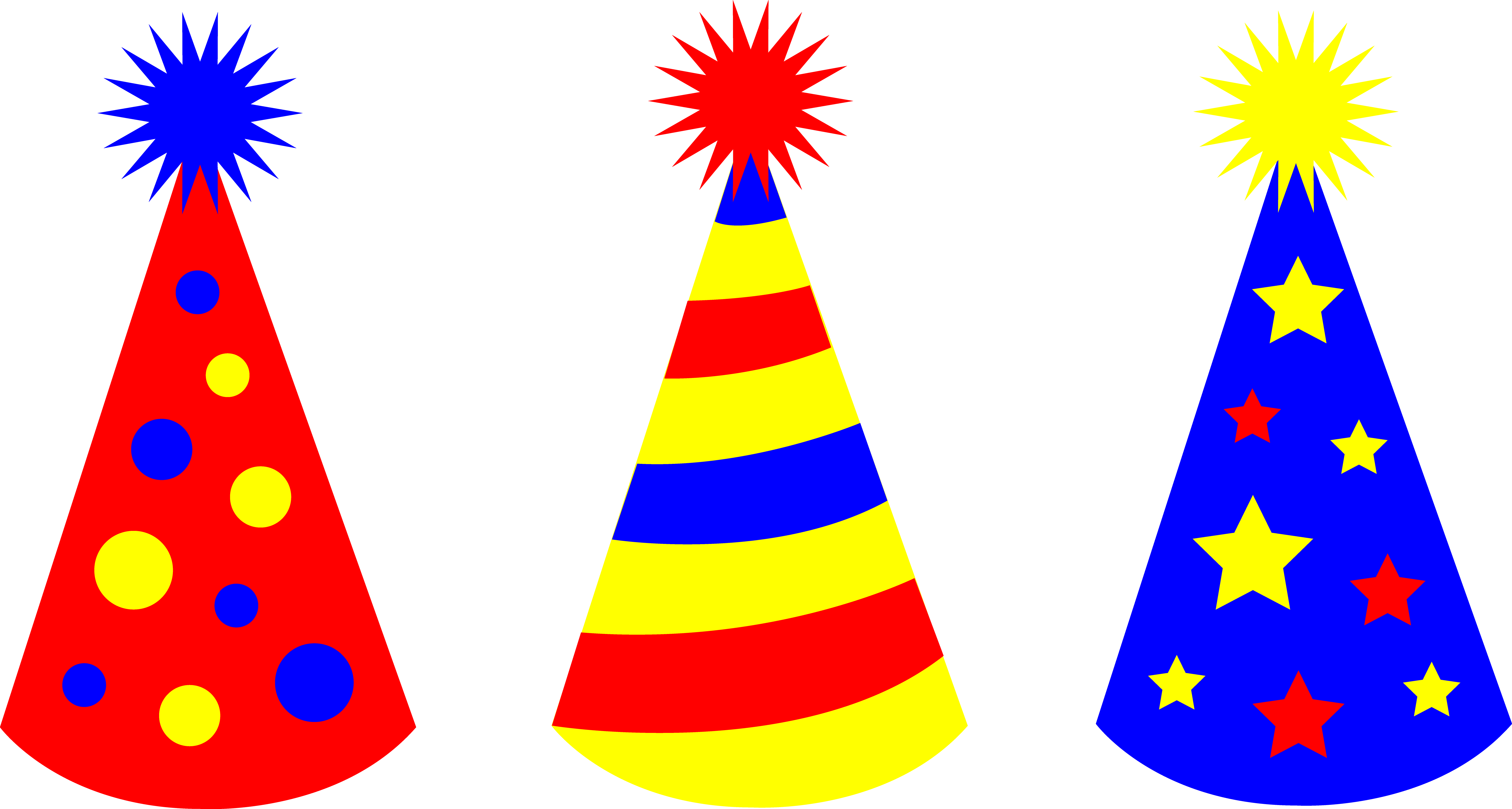 Birthday Hat Png - Birthday Party Hat Clip Art (6500x3476), Png Download