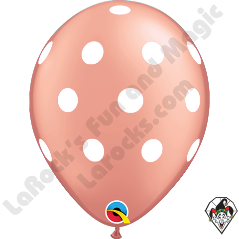 Qualatex 5 Inch Round Big Polka Dot Rose Gold W/white - Rose Gold Latex Balloons | 100 Count | 11" | Qualatex (480x480), Png Download