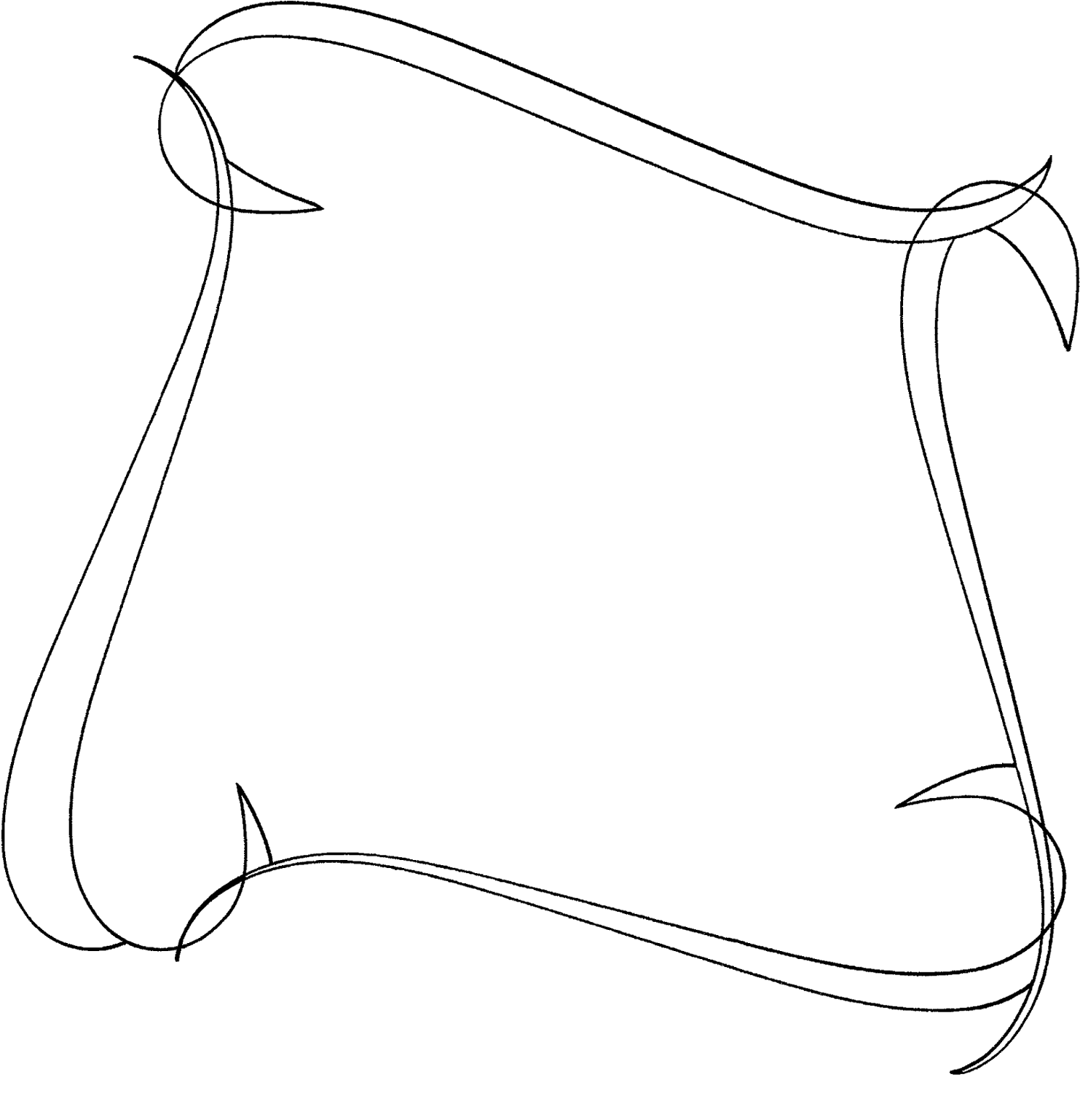 Line Art Frame With White Fill Download - Line Art (1600x1600), Png Download