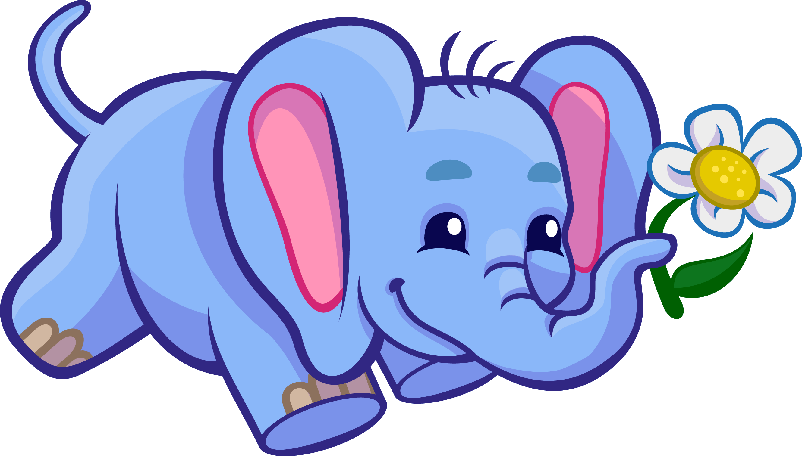 Baby Elephant Clip Art Zoo Jungle Animals Clipart In - Clip Art Elephant (2661x1515), Png Download