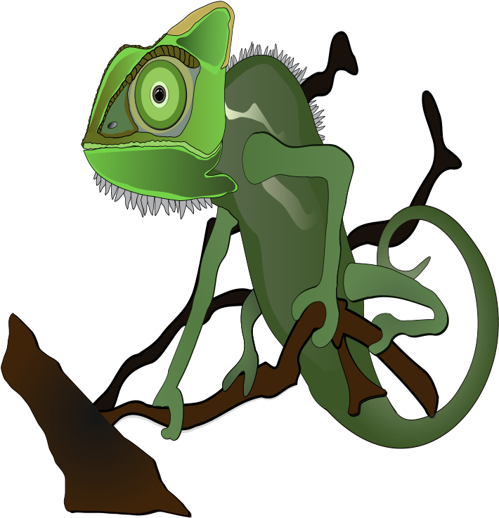 Free Clip Art Forest Animals - Chameleon Clip Art (771x800), Png Download