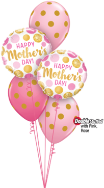 Mother's Day Gold Dots Balloon Bouquet - Balloon (280x480), Png Download
