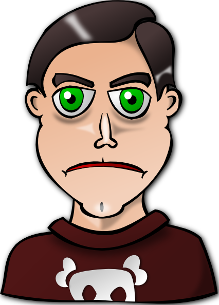 Man With Green Eyes Clipart (426x594), Png Download
