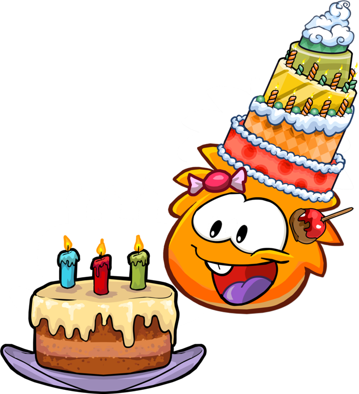 Happy Birthday Orange Puffle - Club Penguin Puffle Birthday (699x768), Png Download