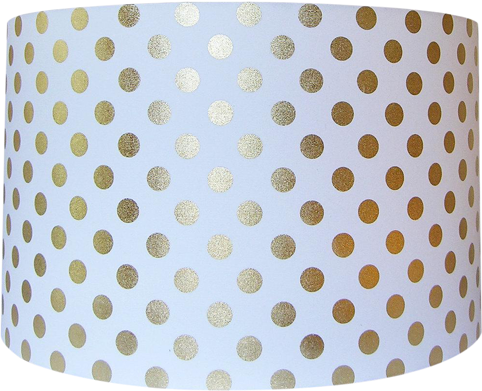 Gold Dot Fabric Drum Lamp Shade - Circulo Ondulado Blanco Png (1000x1000), Png Download