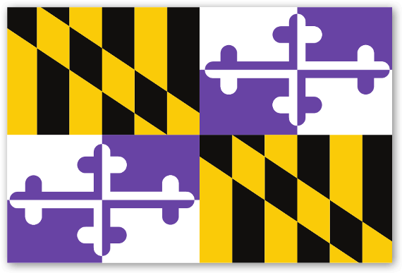 Ravens Maryland Flag Sticker - Maryland State Flag (600x416), Png Download