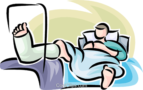 Person Lying In A Hospital Bed Royalty Free Vector - Patient (480x302), Png Download