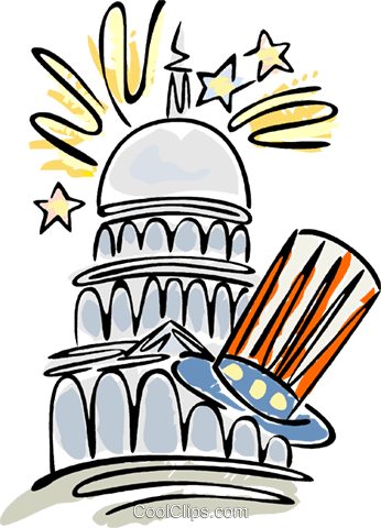 Capitol Building With Uncle Sam's Hat Royalty Free (346x480), Png Download