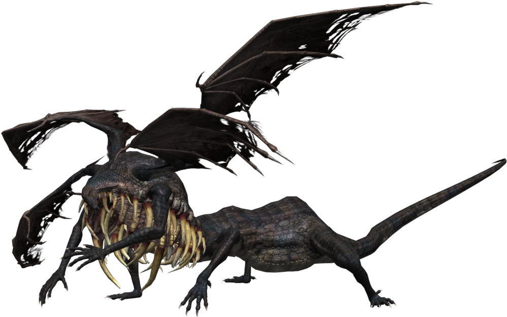 Gaping Dragon From Depts From Dark Souls Extracted, - Dark Souls Dragon Model (1065x750), Png Download