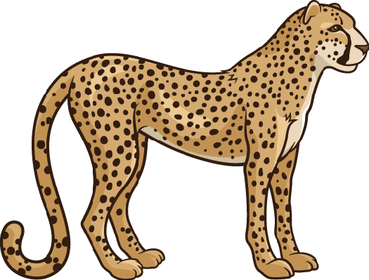 Cheetah Clipart Transparent - Cheetah Clipart (525x399), Png Download