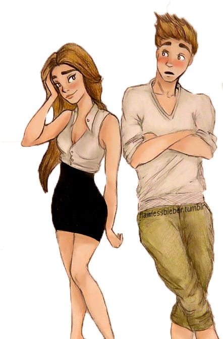 Tumblr Dibujos De Justin Bieber - Dibujos De Justin Bieber Y Selena Gomez (500x671), Png Download
