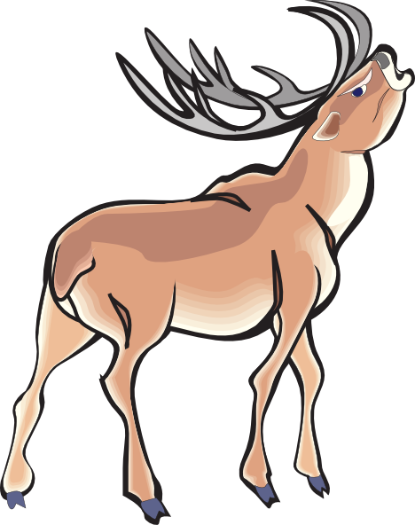Clip Art Angry Cheetah Png Black And White Library - Deer Transparent Cartoon (468x592), Png Download