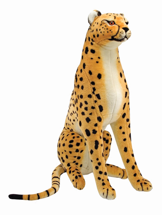 Sitting Cheetah Png Image Background - Melissa & Doug Plush Cheetah Animal Toy (650x863), Png Download