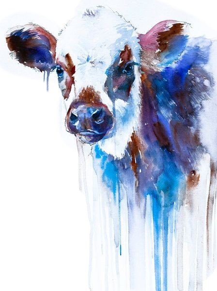 Watercolor Painting Of Animals (448x599), Png Download