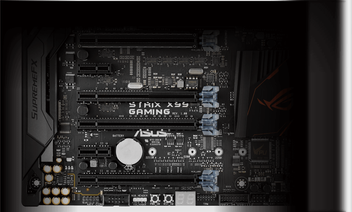 28-lane Processors - Asus Rog Strix X99 Gaming Atx Motherboard - Lga2011-v3 (1186x713), Png Download