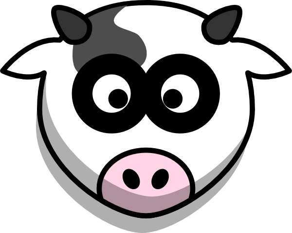 Cow Head Clipart - Drawing Cartoon Cow Head (600x478), Png Download