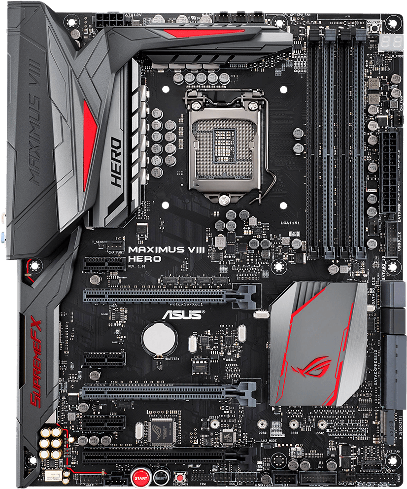 Asus Maximus Viii Hero Atx Lga1151 Motherboard - Asus Maximus Viii Ranger 1151 (1000x1000), Png Download