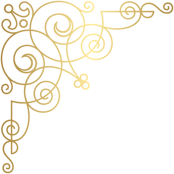 Download Transparent Gold Corner Border Design Png Gold Corner Design