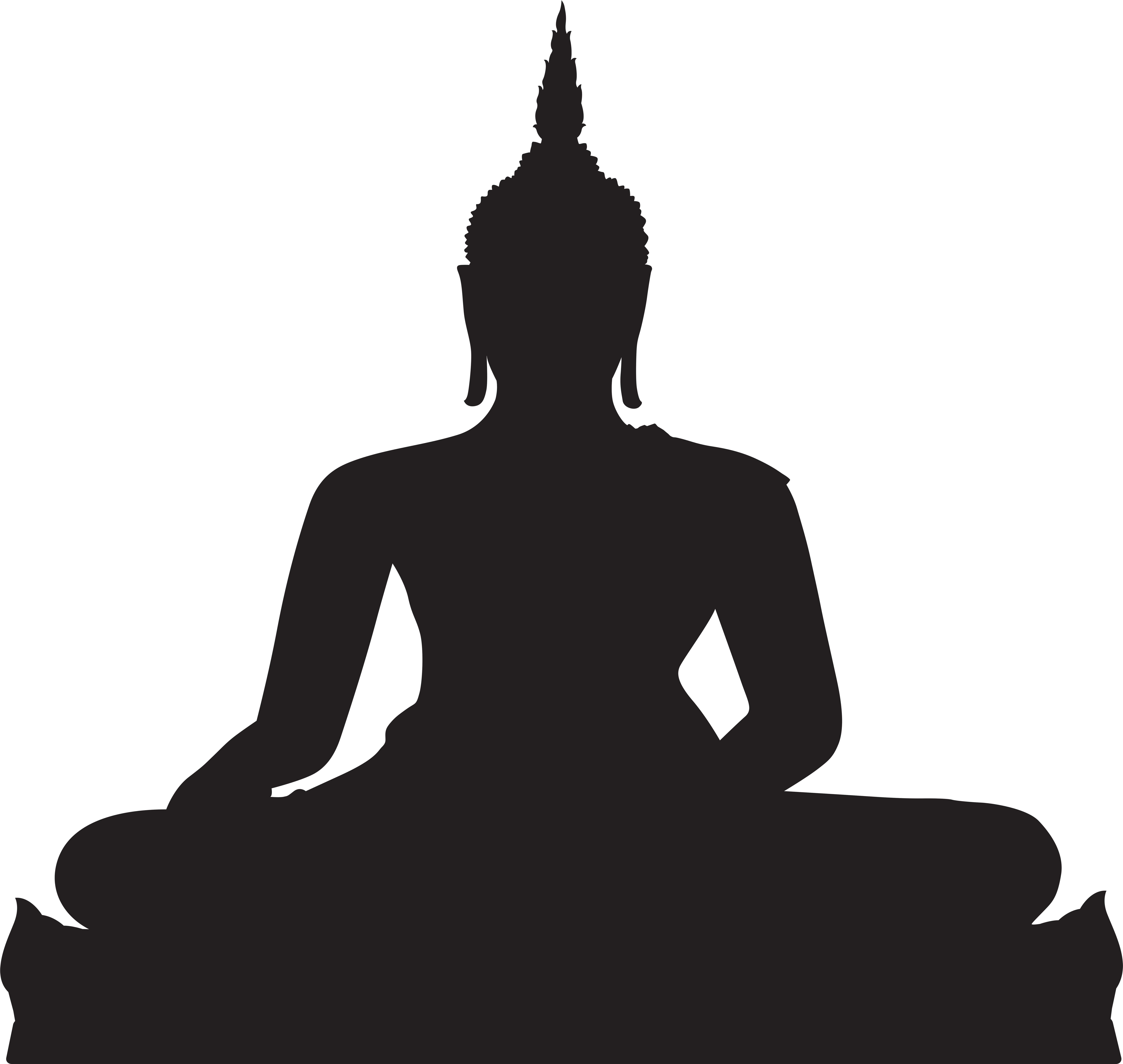 Black Buddha Silhouette Png Clip Art (8000x7560), Png Download