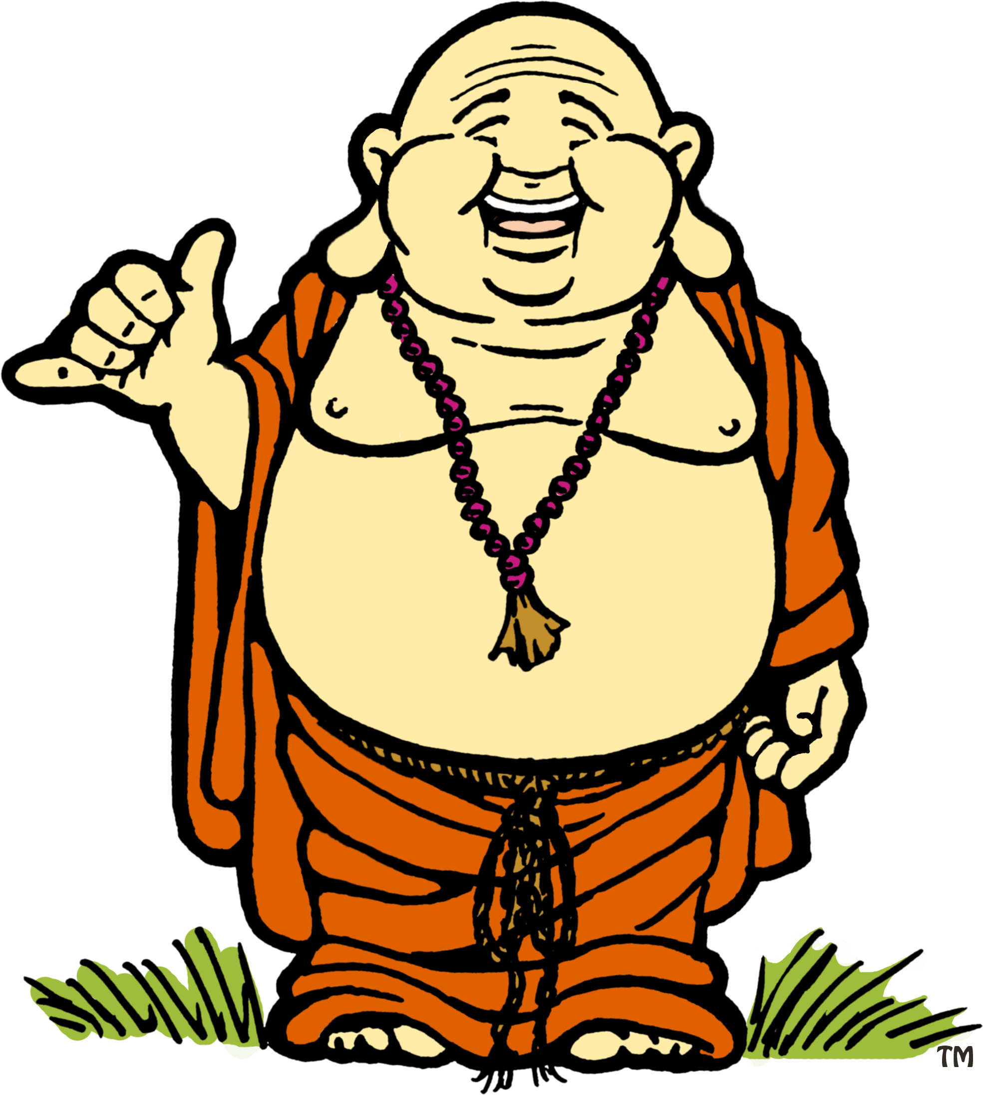 Serenity Yoga - Happy Buddha Cartoon (2550x2655), Png Download