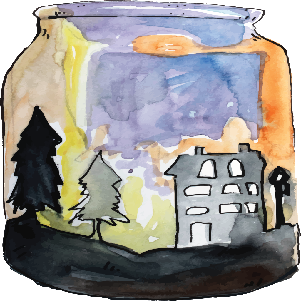 Hand-painted Glass Water Color Bottle Transparent Cartoon - Bottle (1024x1024), Png Download