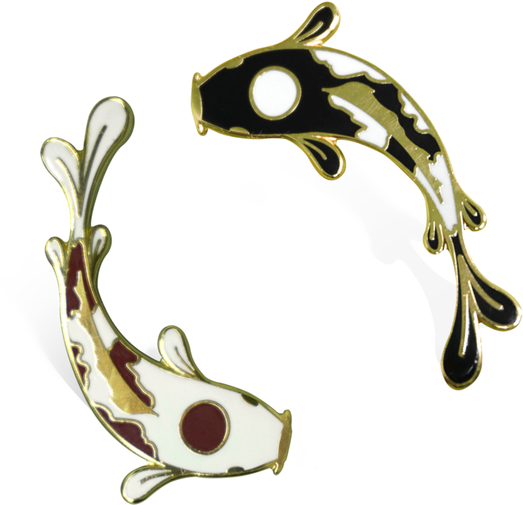 Koi Fish Pin Set - One Two Pin (1024x1024), Png Download