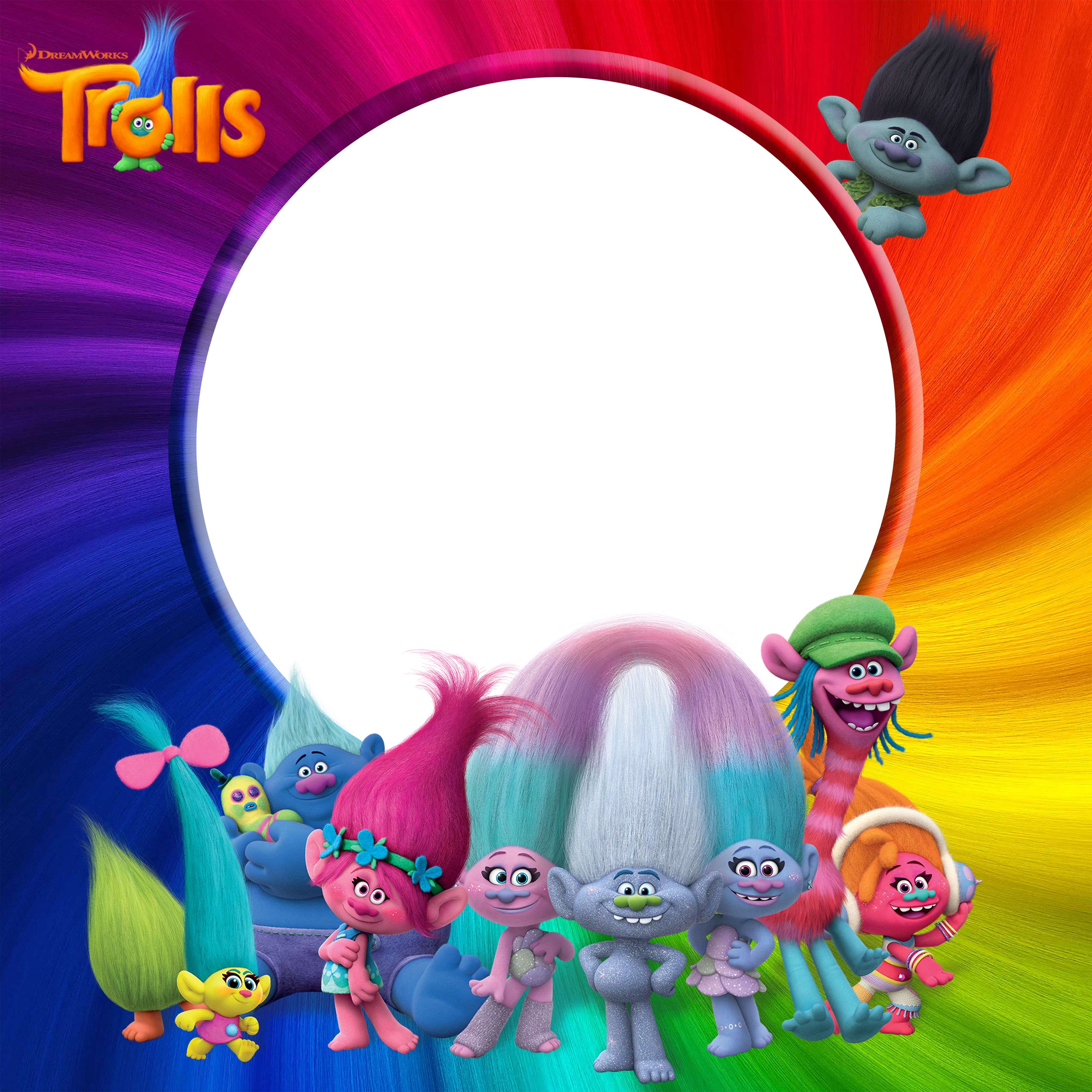 Trolls Png Transparent Frame (4000x4000), Png Download