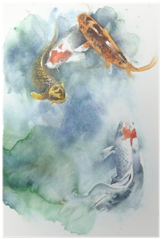Oi Fish Watercolor Painting Isolated Greeting Card - Watercolor Painting (400x400), Png Download