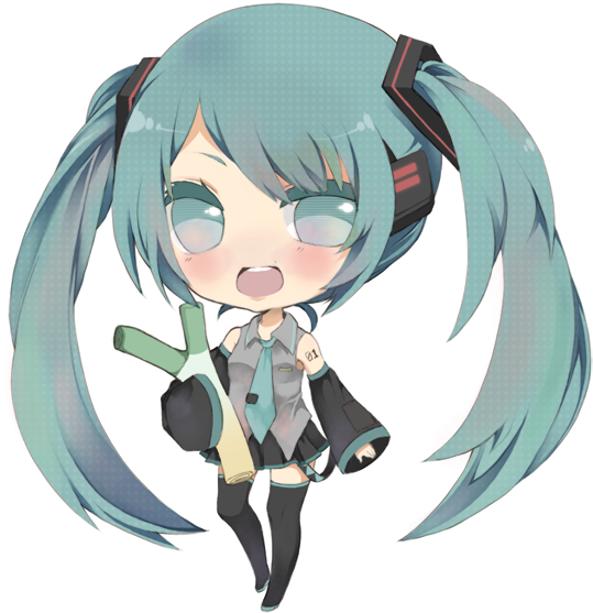 I Have Never Found A Girl Who Liked Anime Attractive - Miku Chibi Transparent Bg (601x600), Png Download