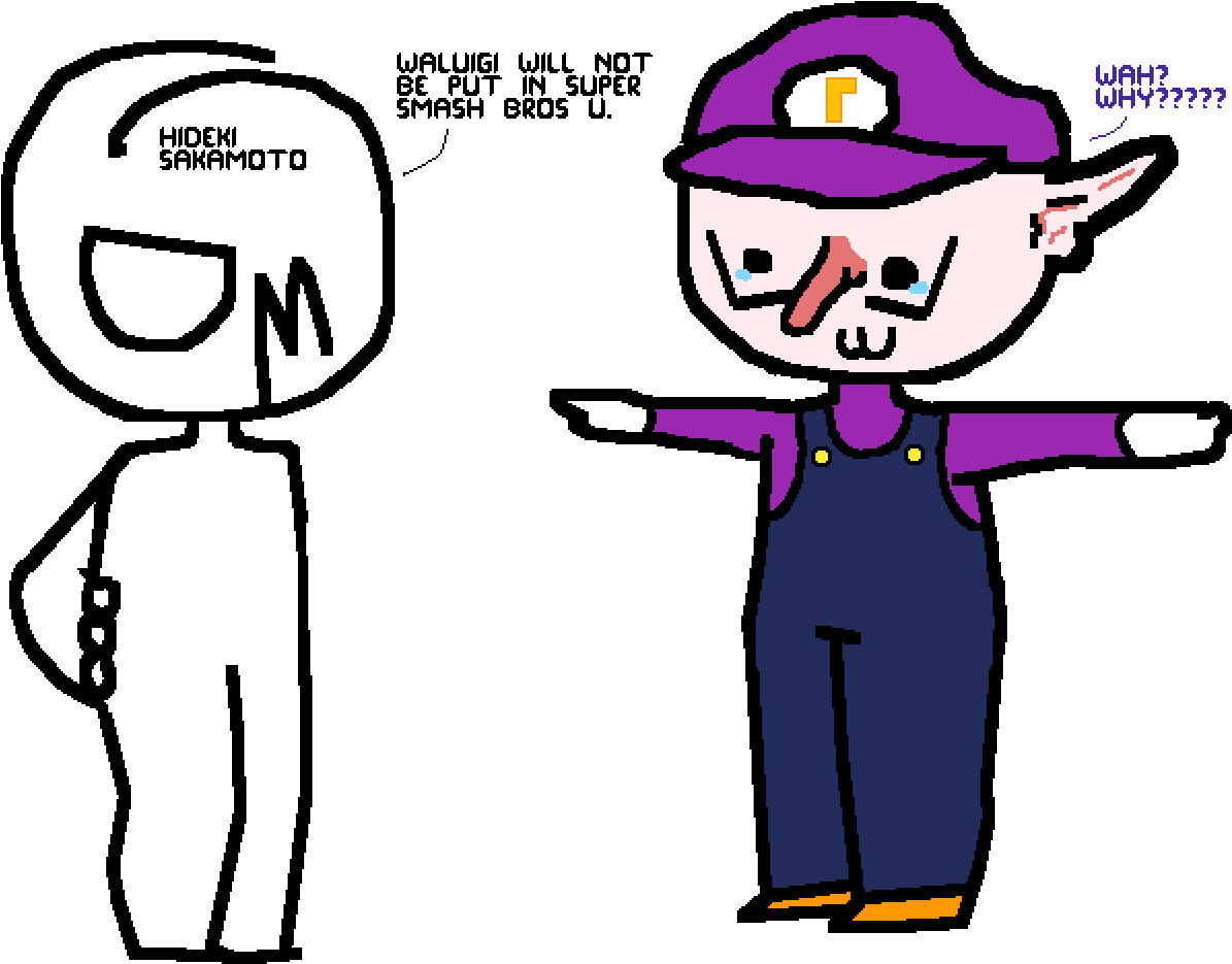 Why Not Waluigi - Cartoon (1400x1000), Png Download