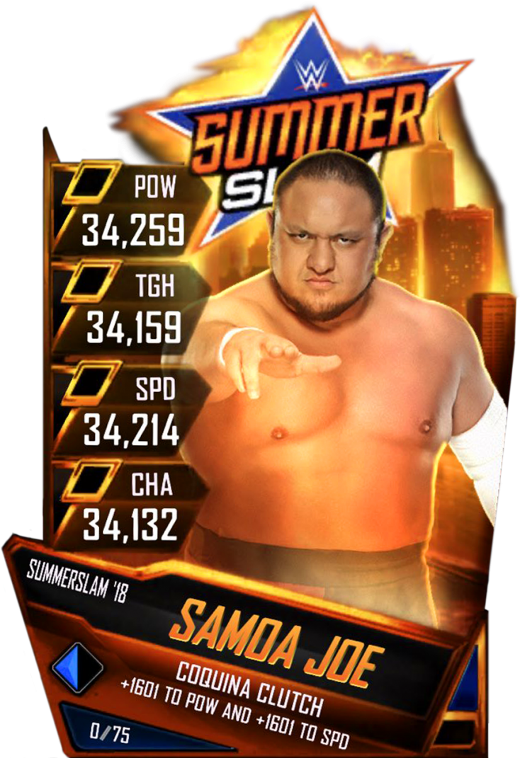 Samoajoe S4 21 Summerslam18 Ringdom - Wwe Supercard Summerslam 18 Bret Hart (733x1158), Png Download