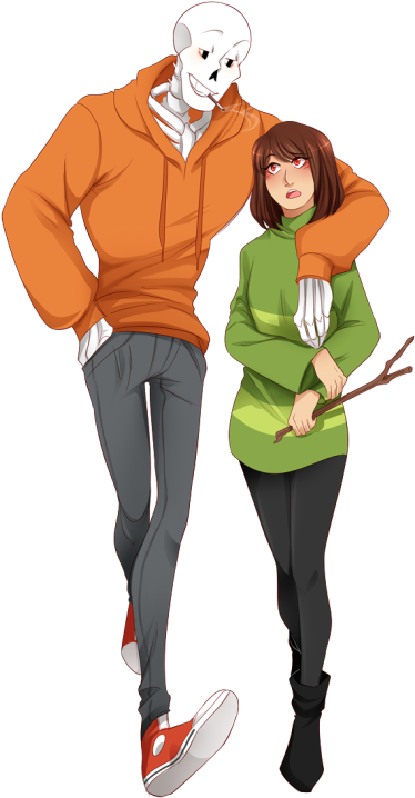Swap Papyrus X Chara (460x750), Png Download