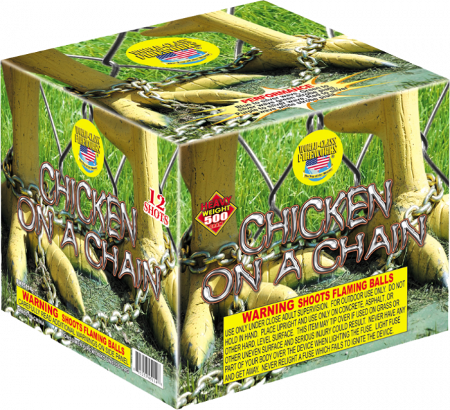 Chicken - Chicken On A Chain Fireworks (650x592), Png Download