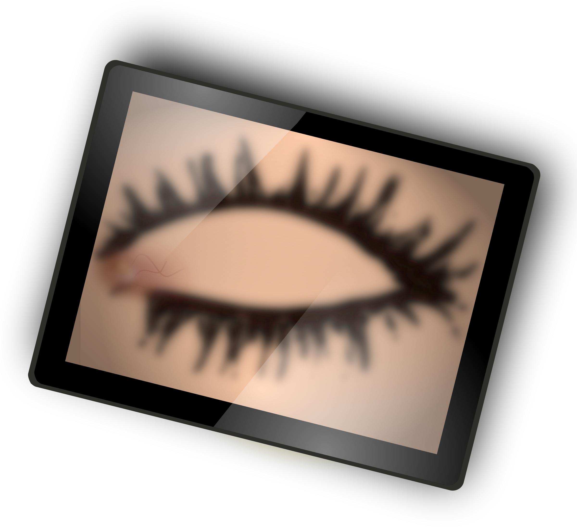 This Free Icons Png Design Of A Closed Eye On Tablet (2400x2193), Png Download