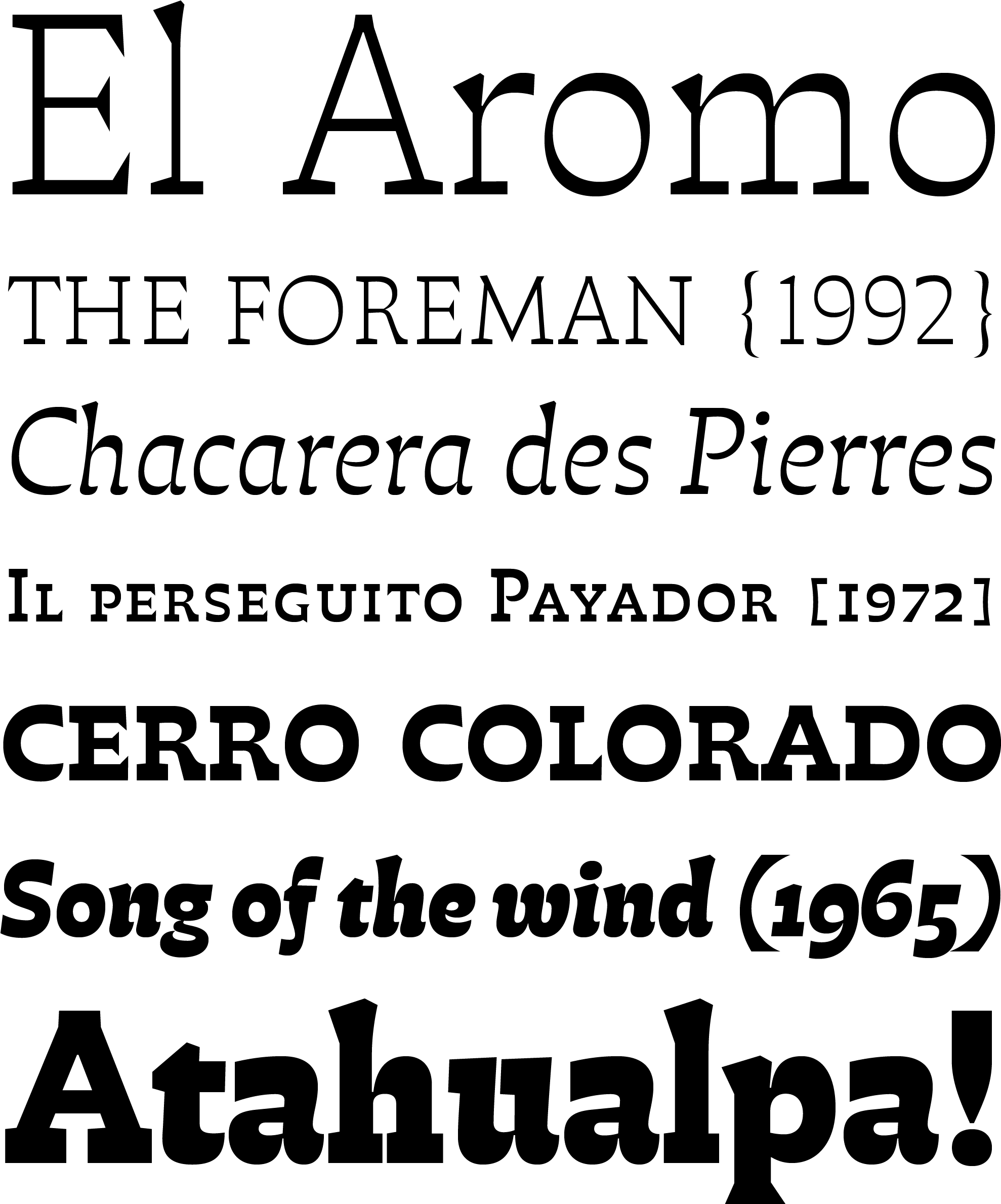 Atahualpa Is Declined In 6 Different Weights From Blanca - Typeface (2000x2500), Png Download