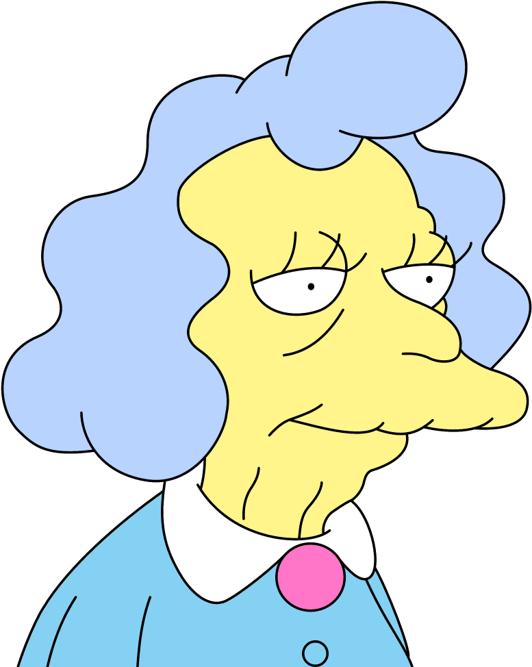 0 Replies 0 Retweets 4 Likes - Old Lady Simpsons Characters (1000x1000), Png Download