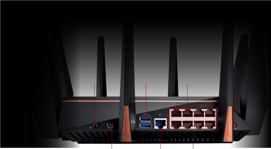 Power On/off Button - Asus Rog Gt Ac5300 (934x516), Png Download