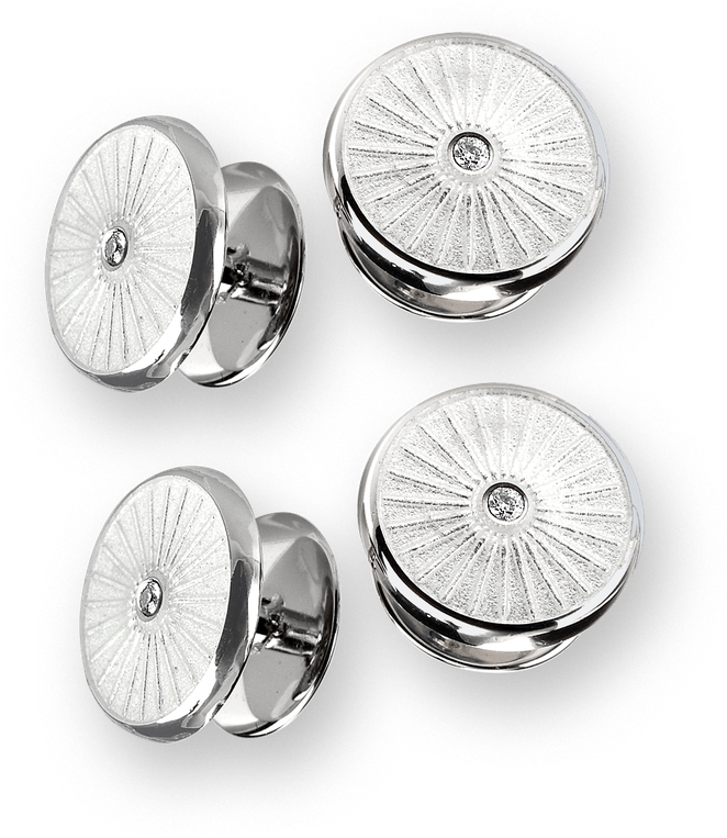Nicole Barr Designs Sterling Silver Round Shirt Studs-white - Shirt Stud (800x800), Png Download