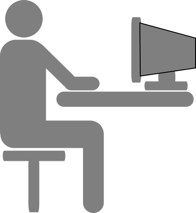 Table Clipart Grey - Computer User Clipart (662x720), Png Download
