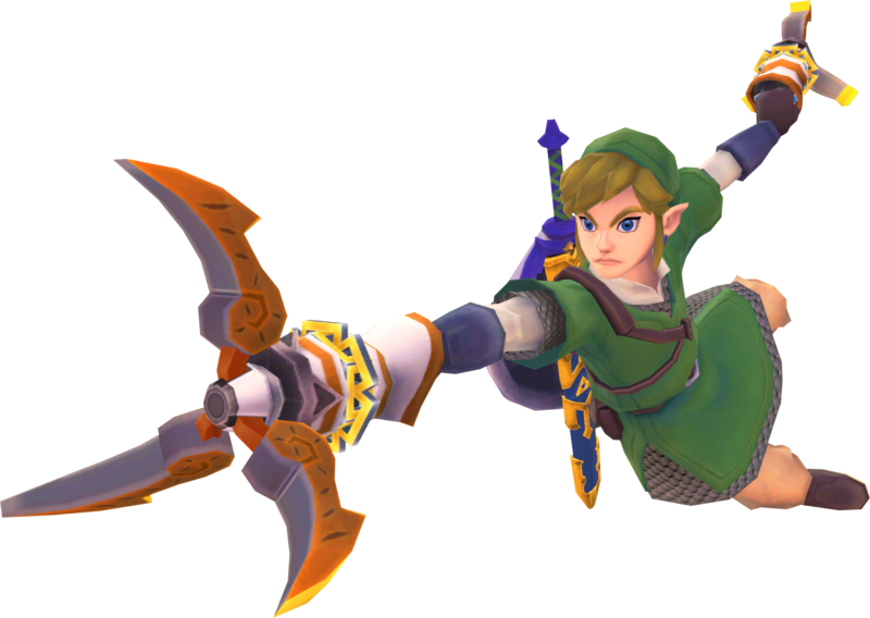 Link & Double Clawshot - Link Hookshot Breath Of The Wild (800x568), Png Download