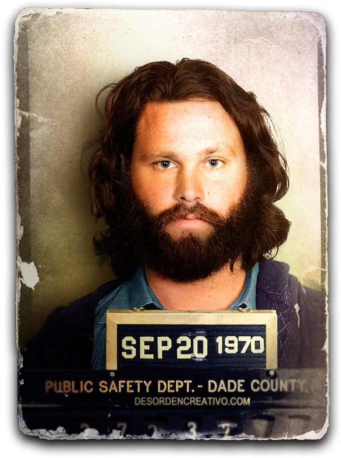 Related Image Jim Morrison, Mug Shots, Rock Posters, - Jim Morrison 1970 Mugshot (712x961), Png Download