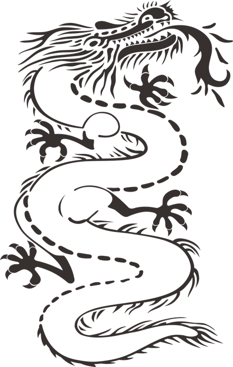 Dragon, Monster, Black, Tattoo, No Background, Teeth - Black Snake Tattoo Transparent (458x720), Png Download