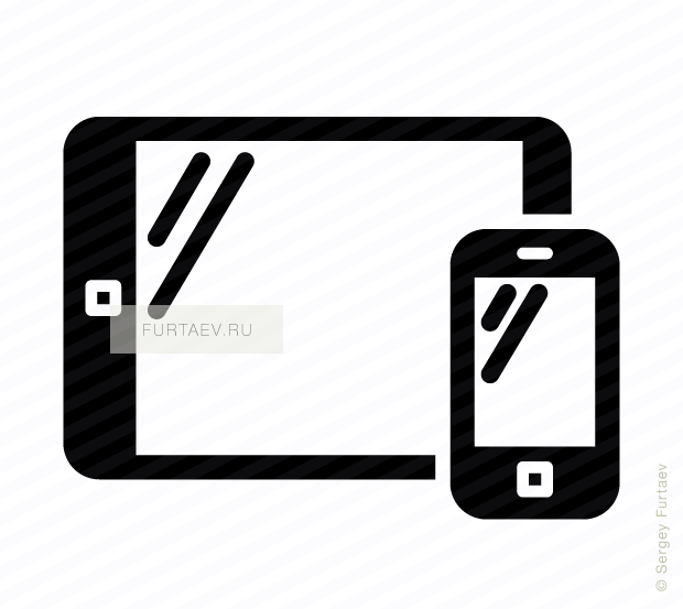 Vector Icon Of Mobile Phone And Tablet Computer - Smartphone And Tablet Symbol (620x553), Png Download