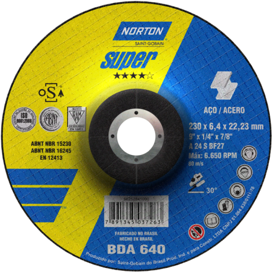 Disco De Desbaste 115x6,4x22,23 Super Bda640, Norton - Bda 640 (1000x563), Png Download