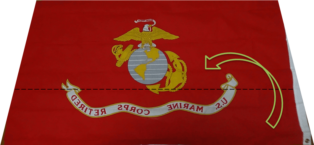 How To Fold A Marine Corps Flag Steps 1-12 - Iwakuni (1280x609), Png Download